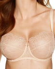 Reggiseno Morbido con Ricami Floreali e Ferretto Pamela Naturale