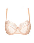 Reggiseno Morbido con Ricami Floreali e Ferretto Pamela Naturale