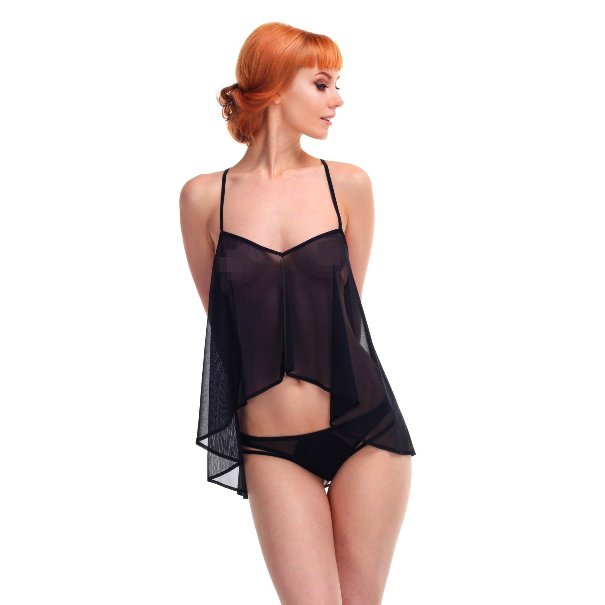 Babydoll in rete nera - Flash You and Me - The Game Lingerie
