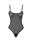 Body Brie nero in rete trasparente - ILONI by DILAN - The Game Lingerie