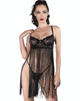 CHILIROSE - CR 4496 BABYDOLL NERO S/M - CHILIROSE BABYDOLLS - Intimo per le occasioni speciali | The Game Lingerie