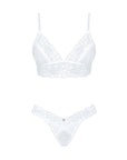 Completo Sexy Bianco in Mesh con Ricami Floreali e Perizoma Heavenlly | Obsessive 180767 - Obsessive - Intimo per le occasioni speciali | The Game Lingerie