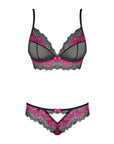 Completo Sexy in Mesh e Pizzo con Reggiseno e Mutandine Tulia | Obsessive 137756 - Obsessive - Intimo per le occasioni speciali | The Game Lingerie