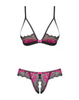 Completo Sexy in Pizzo con Reggiseno e Perizoma Aperti Tulia | Obsessive 147280 - Obsessive - Intimo per le occasioni speciali | The Game Lingerie