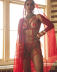 Copri capezzoli con dettaglio catena rosso / oro - Playful Promises - The Game Lingerie