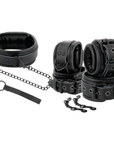 DARKNESS - MANETTE E COLLETTO IN PELLE NERA - DARKNESS - Intimo per le occasioni speciali | The Game Lingerie