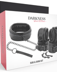 DARKNESS - MANETTE E COLLETTO IN PELLE NERA - DARKNESS - Intimo per le occasioni speciali | The Game Lingerie