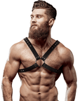 FETISH SUBMISSIVE ATTITUDE - IMBRACATURA IN ECOPELLE CON PETTO INCROCIATO DA UOMO - FETISH SUBMISSIVE ATTITUDE - Intimo per le occasioni speciali | The Game Lingerie