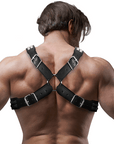 FETISH SUBMISSIVE ATTITUDE - IMBRACATURA IN ECOPELLE CON PETTO INCROCIATO DA UOMO CON RIVETTI - FETISH SUBMISSIVE ATTITUDE - Intimo per le occasioni speciali | The Game Lingerie