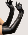 Guanti in pelle nera vegana - Playful Promises - The Game Lingerie