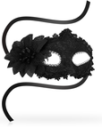 OHMAMA - MASQUES ANTI-ZAZ DE STYLE VÉNITIEN AVEC FLEUR LATÉRALE - NOIR