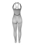 SUBBLIME - 951788 BODYSTOCKING LUNGO A RETE CON SPALLINE SU PETTO E SCHIENA NERO TAGLIA UNICA