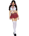 LEG AVENUE - COSTUME CLASSIQUE DE MISS COLLÉGIALE ROUGE/BLANC S/M