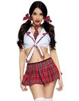 LEG AVENUE - COSTUME CLASSIQUE DE MISS COLLÉGIALE ROUGE/BLANC S/M