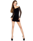 PASSION - WOMAN BS025 BODYSTOCKING DRESS BLACK STYLE ONE SIZE