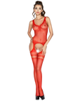 PASSION WOMAN BS038 BODYSTOCKING ROSSO TAGLIA UNICA
