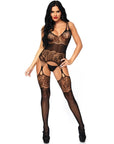 LEG AVENUE - BODYSTOCKING ROSE À BRETELLES TAILLE UNIQUE