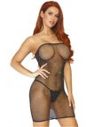 LEG AVENUE - ROBE MULTI-ROBE EN RÉSILLE DE CRISTAL NOIR OS