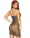 LEG AVENUE - ROBE MULTI-ROBE EN RÉSILLE DE CRISTAL NOIR OS