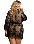 SUBBLIME - QUEEN PLUS LACE PEIGNOIR MANICHE SVASATE