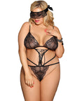 SUBBLIME - QUEEN PLUS TEDDY E BLINDFOLD BLACK