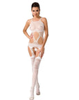 PASSION WOMAN BS047 BODYSTOCKING BIANCO TAGLIA UNICA