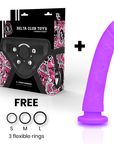 DELTA CLUB - TOYS IMBRACATURA + DONG SILICONE VIOLA 17 CM -O- 3 CM