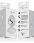 INTENSE - PLUG ANALE IN METALLO ALLUMINIO CON CRISTALLO ARGENTO MISURA L - INTENSE ANAL TOYS - Intimo per le occasioni speciali | The Game Lingerie