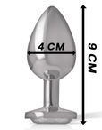 INTENSE - PLUG ANALE IN METALLO ALLUMINIO CON CRISTALLO ARGENTO MISURA L - INTENSE ANAL TOYS - Intimo per le occasioni speciali | The Game Lingerie