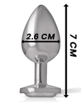 INTENSE - PLUG ANALE IN METALLO ALLUMINIO CON CRISTALLO ARGENTO MISURA S - INTENSE ANAL TOYS - Intimo per le occasioni speciali | The Game Lingerie
