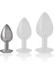 INTENSE - PLUG ANALE IN METALLO ALLUMINIO CON CRISTALLO ARGENTO MISURA S - INTENSE ANAL TOYS - Intimo per le occasioni speciali | The Game Lingerie