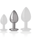 INTENSE - PLUG ANALE IN METALLO ALLUMINIO CON CRISTALLO ARGENTO TAGLIA M - INTENSE ANAL TOYS - Intimo per le occasioni speciali | The Game Lingerie