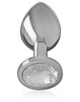 INTENSE - PLUG ANALE IN METALLO ALLUMINIO CON CRISTALLO ARGENTO TAGLIA M - INTENSE ANAL TOYS - Intimo per le occasioni speciali | The Game Lingerie