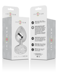 INTENSE - PLUG ANALE IN METALLO ALLUMINIO CON CRISTALLO ARGENTO TAGLIA M - INTENSE ANAL TOYS - Intimo per le occasioni speciali | The Game Lingerie