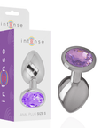 INTENSE - PLUG ANALE IN METALLO ALLUMINIO CON CRISTALLO VIOLA MISURA L - INTENSE ANAL TOYS - Intimo per le occasioni speciali | The Game Lingerie
