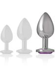 INTENSE - PLUG ANALE IN METALLO ALLUMINIO CON CRISTALLO VIOLA MISURA L - INTENSE ANAL TOYS - Intimo per le occasioni speciali | The Game Lingerie