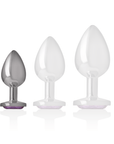 INTENSE - PLUG ANALE IN METALLO ALLUMINIO CON CRISTALLO VIOLA MISURA S - INTENSE ANAL TOYS - Intimo per le occasioni speciali | The Game Lingerie