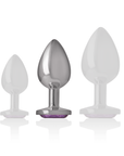 INTENSE - PLUG ANALE IN METALLO ALLUMINIO CON CRISTALLO VIOLA TAGLIA M - INTENSE ANAL TOYS - Intimo per le occasioni speciali | The Game Lingerie