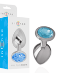 INTENSE - PLUG ANALE IN METALLO ALLUMINIO CON VETRO BLU TAGLIA M - INTENSE ANAL TOYS - Intimo per le occasioni speciali | The Game Lingerie