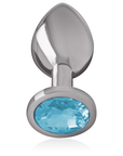 INTENSE - PLUG ANALE IN METALLO ALLUMINIO CON VETRO BLU TAGLIA M - INTENSE ANAL TOYS - Intimo per le occasioni speciali | The Game Lingerie
