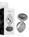 INTENSE - PLUG ANALE IN METALLO ALLUMINIO CON VETRO NERO TAGLIA L - INTENSE ANAL TOYS - Intimo per le occasioni speciali | The Game Lingerie