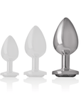 INTENSE - PLUG ANALE IN METALLO ALLUMINIO CON VETRO NERO TAGLIA L - INTENSE ANAL TOYS - Intimo per le occasioni speciali | The Game Lingerie