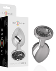 INTENSE - PLUG ANALE IN METALLO ALLUMINIO CON VETRO NERO TAGLIA M - INTENSE ANAL TOYS - Intimo per le occasioni speciali | The Game Lingerie