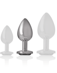 INTENSE - PLUG ANALE IN METALLO ALLUMINIO CON VETRO NERO TAGLIA M - INTENSE ANAL TOYS - Intimo per le occasioni speciali | The Game Lingerie