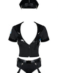 Costume Poliziotta Sexy in 6 Pezzi con Dettagli in Vinile Model 4361 | Obsessive
