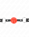 KINK - BALL 4 CM GAG CON SERRATURA SFERA ROSSA CINTURINO NERO 60 x 2 CM - KINK COLLAR & GAG - Intimo per le occasioni speciali | The Game Lingerie