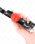 KINK - BALL 4 CM GAG CON SERRATURA SFERA ROSSA CINTURINO NERO 60 x 2 CM - KINK COLLAR & GAG - Intimo per le occasioni speciali | The Game Lingerie