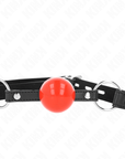 KINK - BALL 4 CM GAG CON SERRATURA SFERA ROSSA CINTURINO NERO 60 x 2 CM - KINK COLLAR & GAG - Intimo per le occasioni speciali | The Game Lingerie