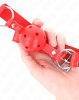 KINK - BALL GAG COMPLETO ROSSO CAVO DURO 62 x 2 CM - KINK COLLAR & GAG - Intimo per le occasioni speciali | The Game Lingerie