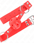KINK - BALL GAG COMPLETO ROSSO CAVO DURO 62 x 2 CM - KINK COLLAR & GAG - Intimo per le occasioni speciali | The Game Lingerie